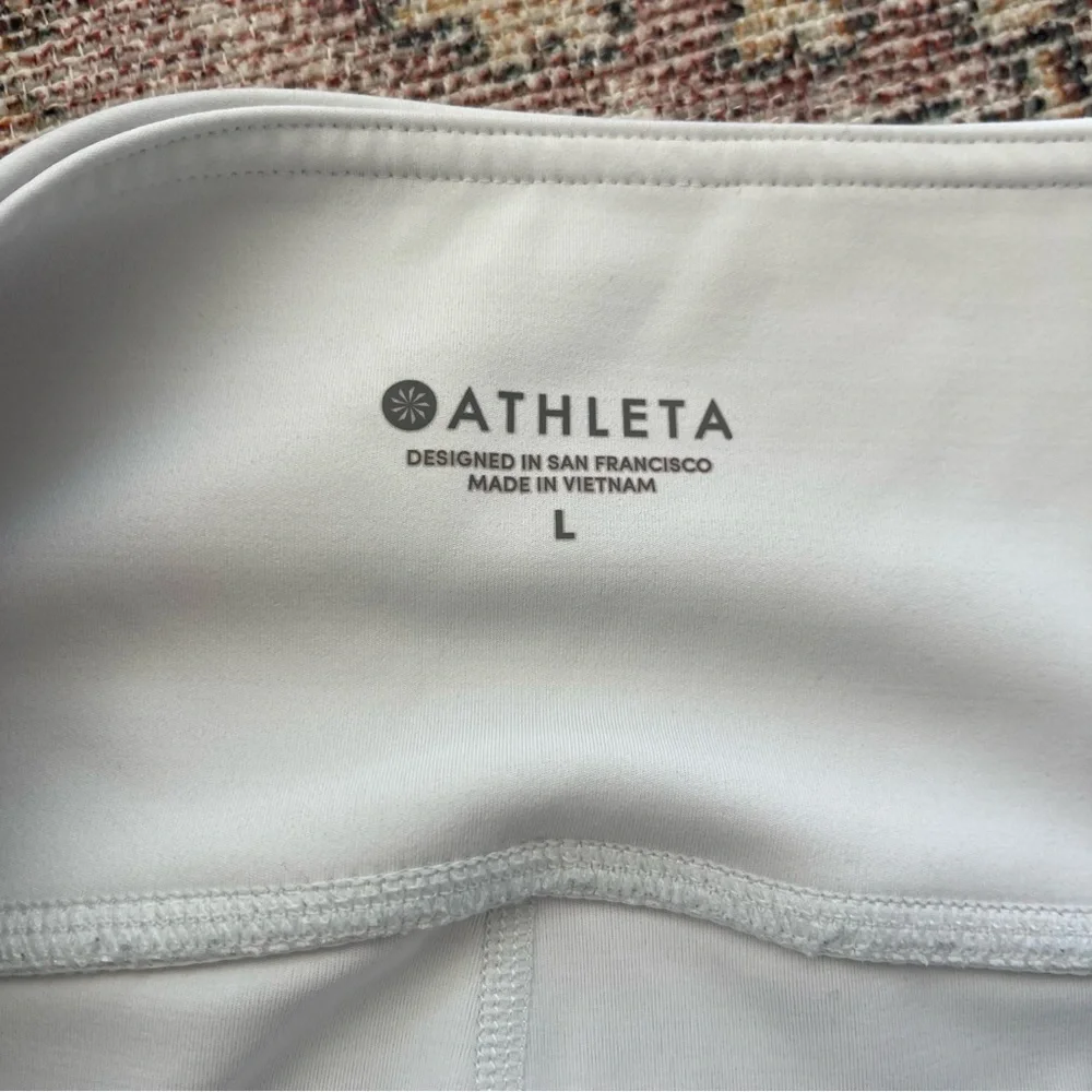ATHLETA White Leggings Eclipse - Mesh Detail